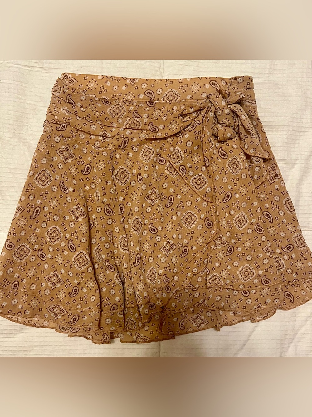 aerie Tan Paisley Print Skirt - Small